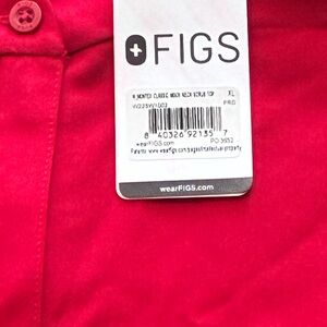 Figs Bold Red Scrub Top